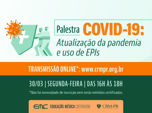 Palestra com atualizaes da pandemia e uso de EPIs ser transmitida ao vivo no dia 30