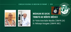 Dra. Helen Butler Muralha e Dr. Nobuaqui Hasegawa recebem a Medalha de Lucas