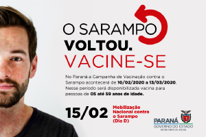 Campanha de vacinao contra o sarampo ter em 15 de fevereiro dia D de mobilizao nacional