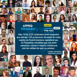 APPSIQ finaliza campanha solidria e agradece valorosos psiquiatras voluntrios