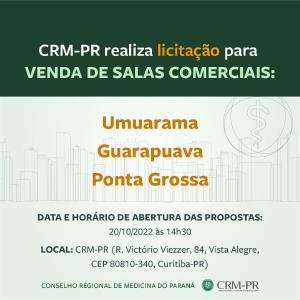 CRM-PR abre 3 convocao de licitao para venda de salas em Umuarama, Guarapuava e Ponta Grossa