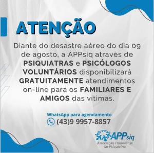 APPsiq promove atendimento voluntrios a familiares e amigos das vtimas de acidente